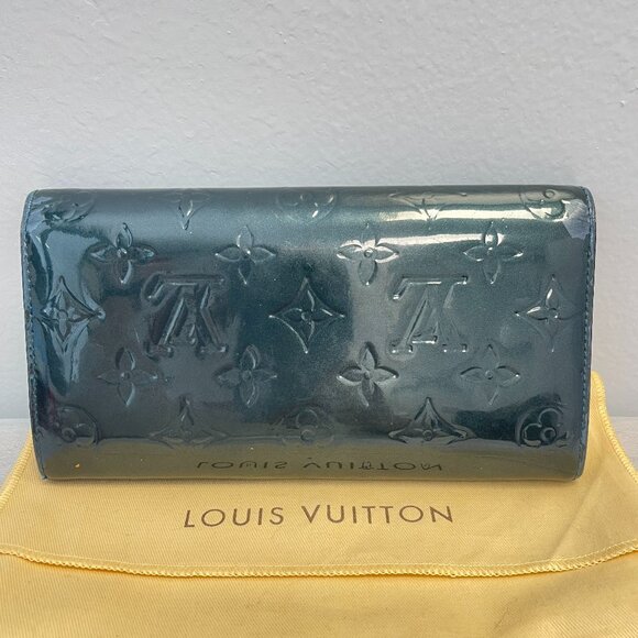 Louis Vuitton Vernis Leather Sarah Wallet Blue Nuit - Preowned - Picture 2 of 15